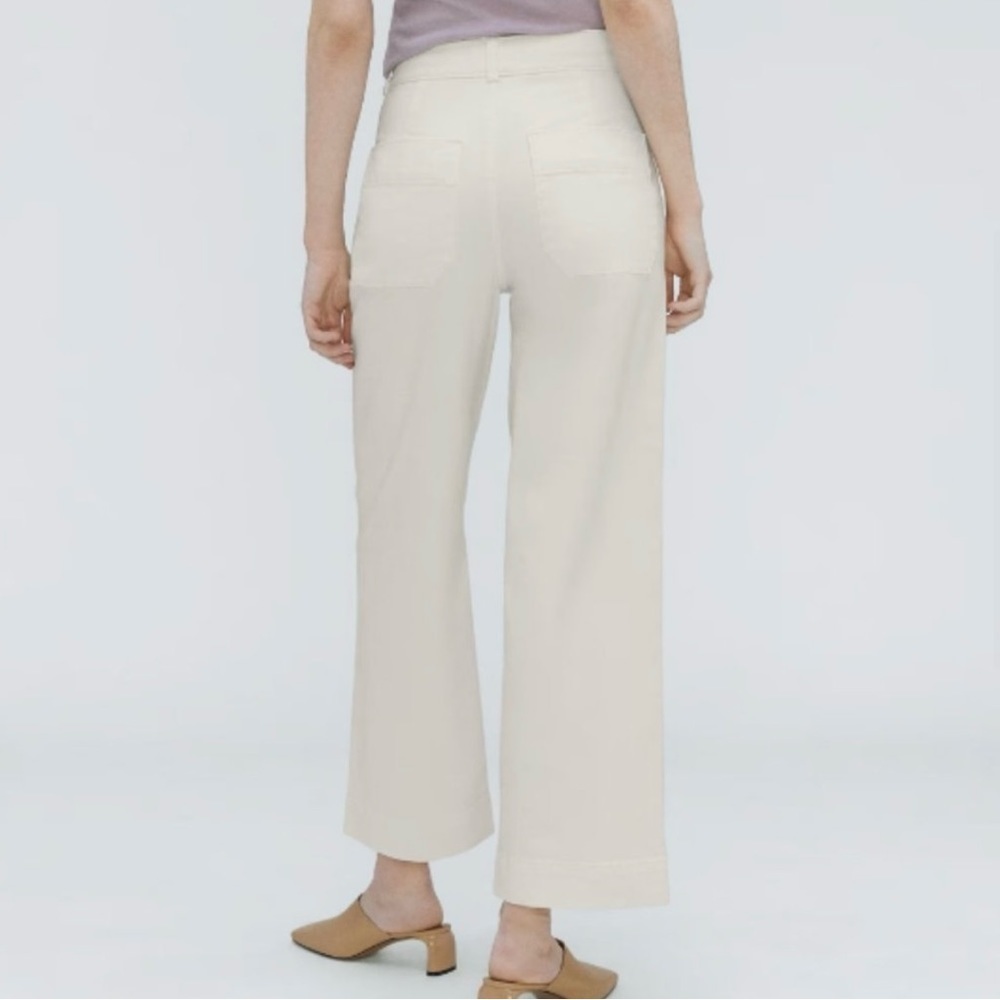 NWT Everlane Organic Cotton Wide Leg Cropped Pant Bone White 2 - Picture 3 of 16